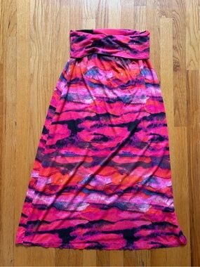 Cynthia rowley maxi skirt tropical abstract tie dye